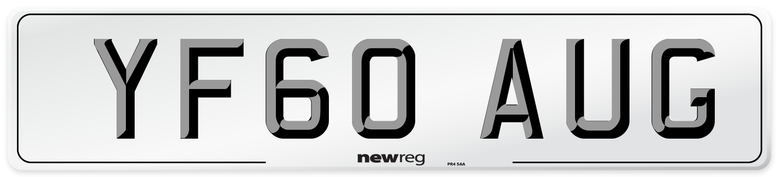 YF60 AUG Number Plate from New Reg